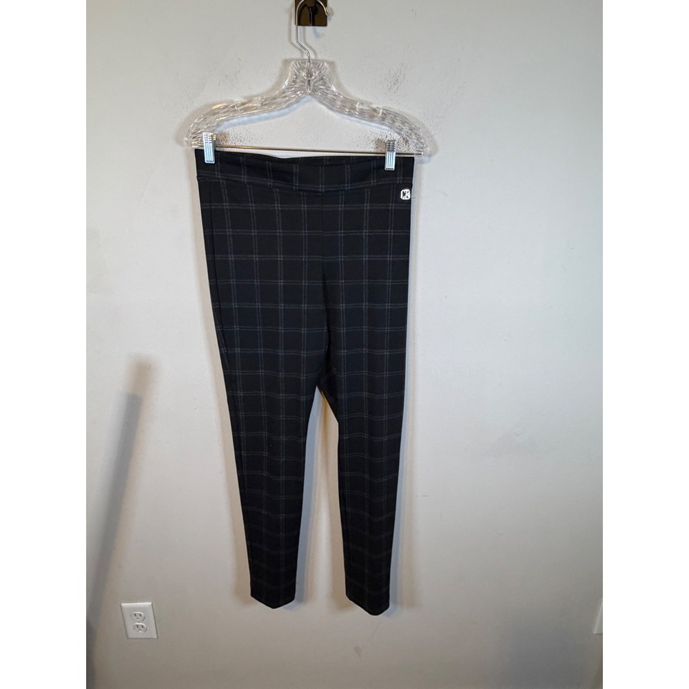 Calvin Klein Womens Leggings Plaid Windowpane Black Grey Size S